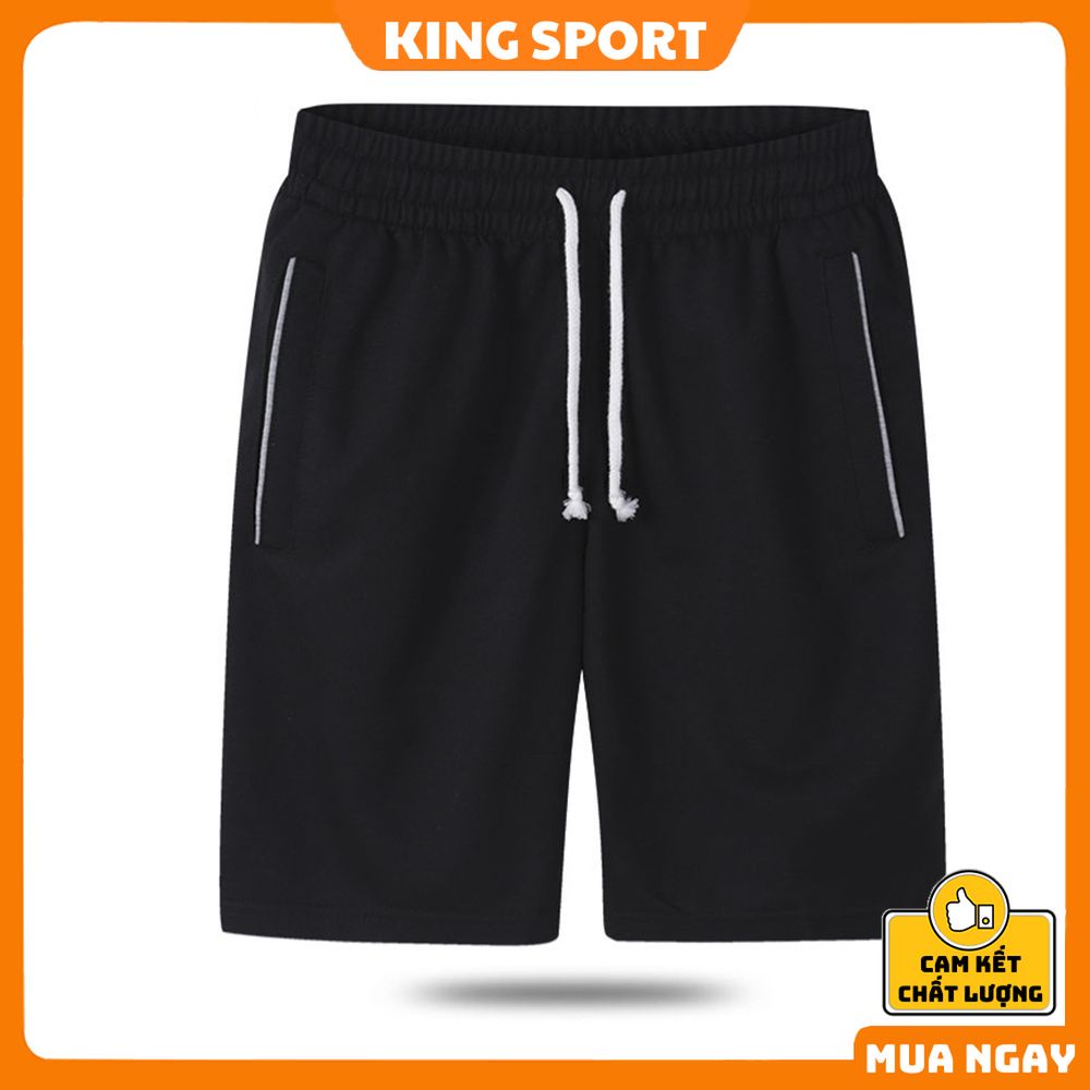 Quần đùi nam thể thao, quần short nam thun unisex ống rộng thể thao oversize thoáng mát phong cách hàn quốc KING SPORT