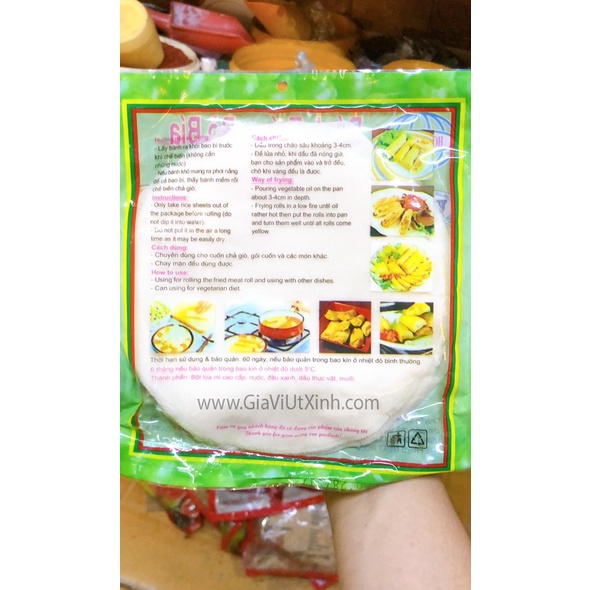 BÁNH TRÁNG BÒ BÍA ĐẬU XANH 16CM 30 MIẾNG - ROLLING THE FRIED MEAT ROLL
