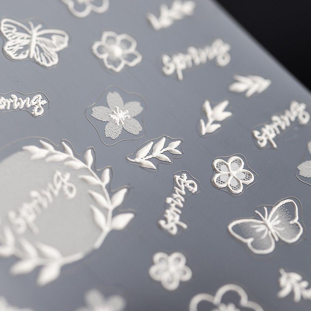 OCEANMAP Miếng Dán Trang Trí Móng Tay Hình Nơ Bướm Hoa Hồng Xinh Xắn