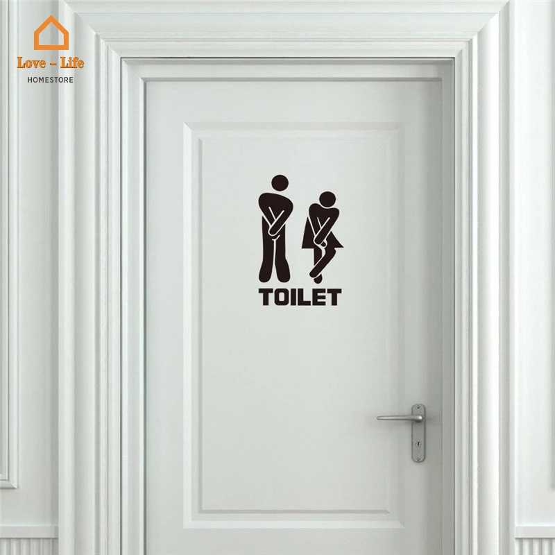 1 Nhãn Dán Toilet Nam Nữ Bằng PVC Tự Dính Có Thể Tháo Rời