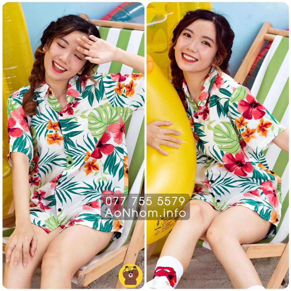 Áo Sơ Mi Đi Biển Vải Mềm Mát Có Đủ Size ★ Hoa dăm bụt | BigBuy360 - bigbuy360.vn