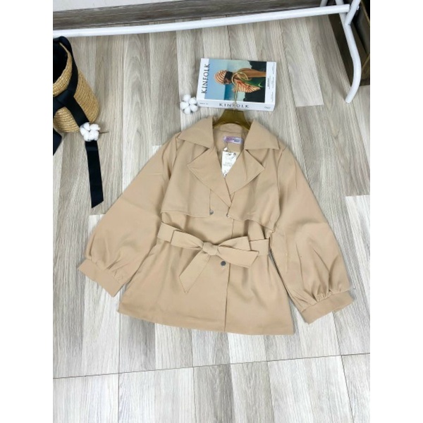 Áo khoác măng tô kèm đai tay bo kèm video hàng VN