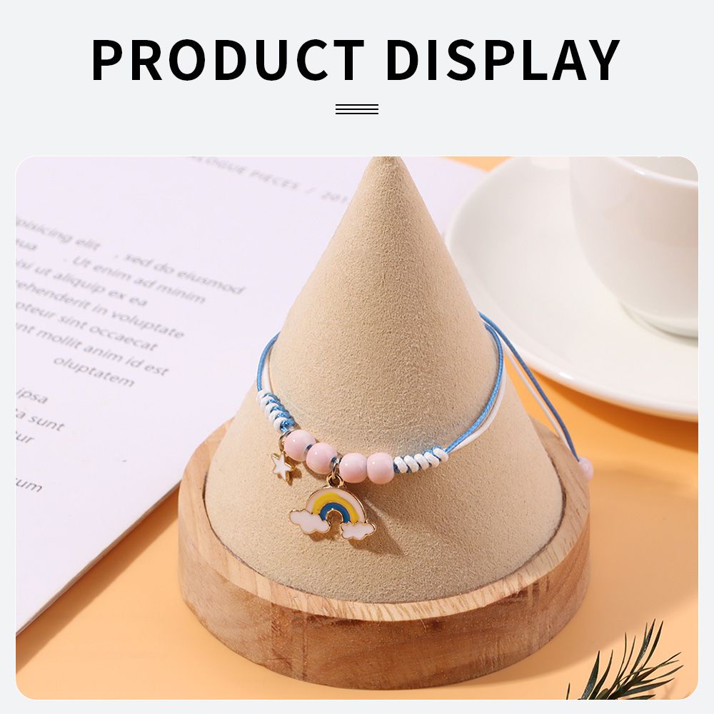 Vòng Tay Dây Bện Mặt Hoạt Hình Tráng Men Làm Quà Tặng Giáng Sinh Cho Nữ