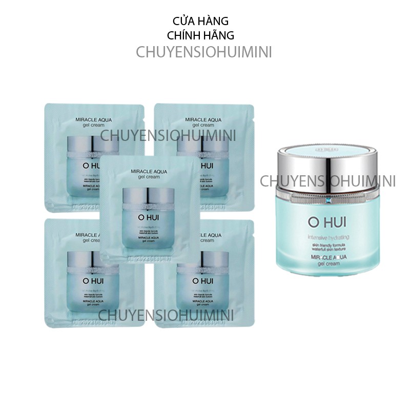 Gói kem Ohui xanh cấp nước dưỡng ẩm cho da, dành riêng cho loại da dầu nhờn, da nhạy cảm - Ohui Miracle Aqua Cream 1ml