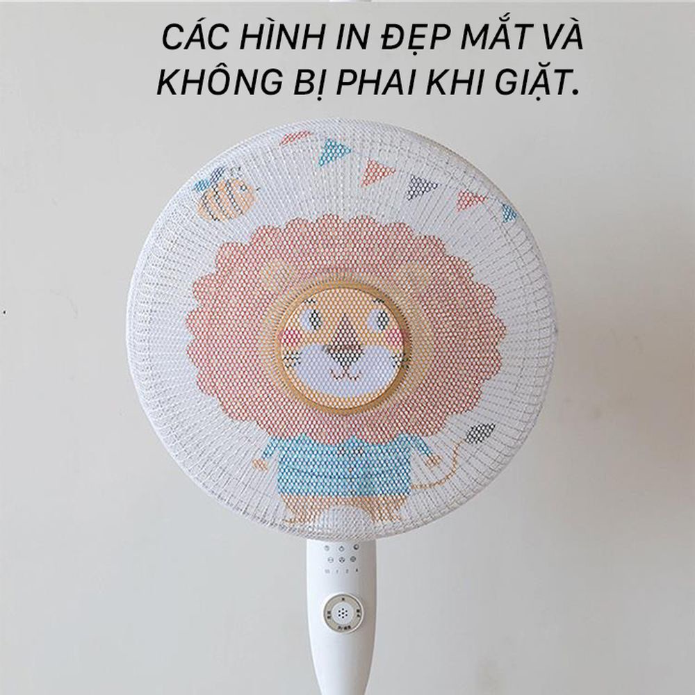 Lưới Bọc Quạt Size To In Hình Thú Bảo Vệ Quạt Và An Toàn Cho Bé