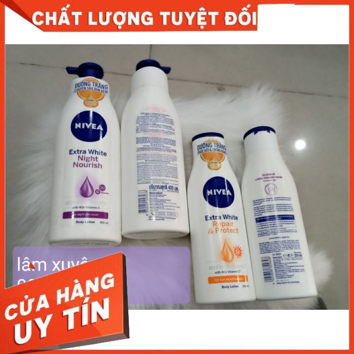 Bộ đôi Sữa dưỡng thể trắng da Ngày  &amp; Đêm  NIVEA  FREESHIP  cung cấp dưỡng chất độ ẩm cho làn da trắng sáng mịn màng♥️