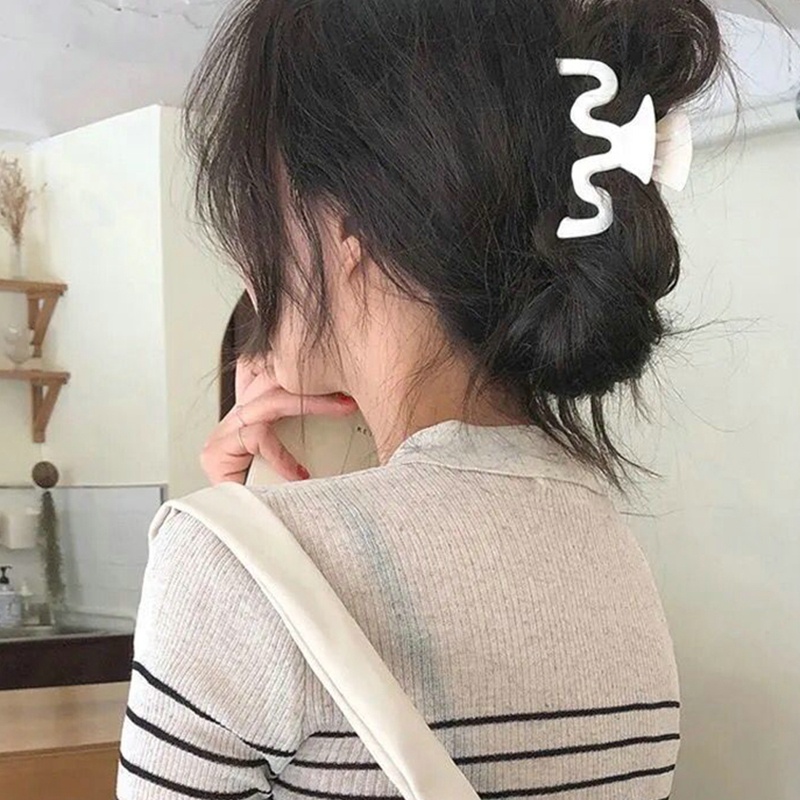 Kẹp Tóc Càng Cua Bằng Acrylic Màu Trơn Thanh Lịch Cho Nữ