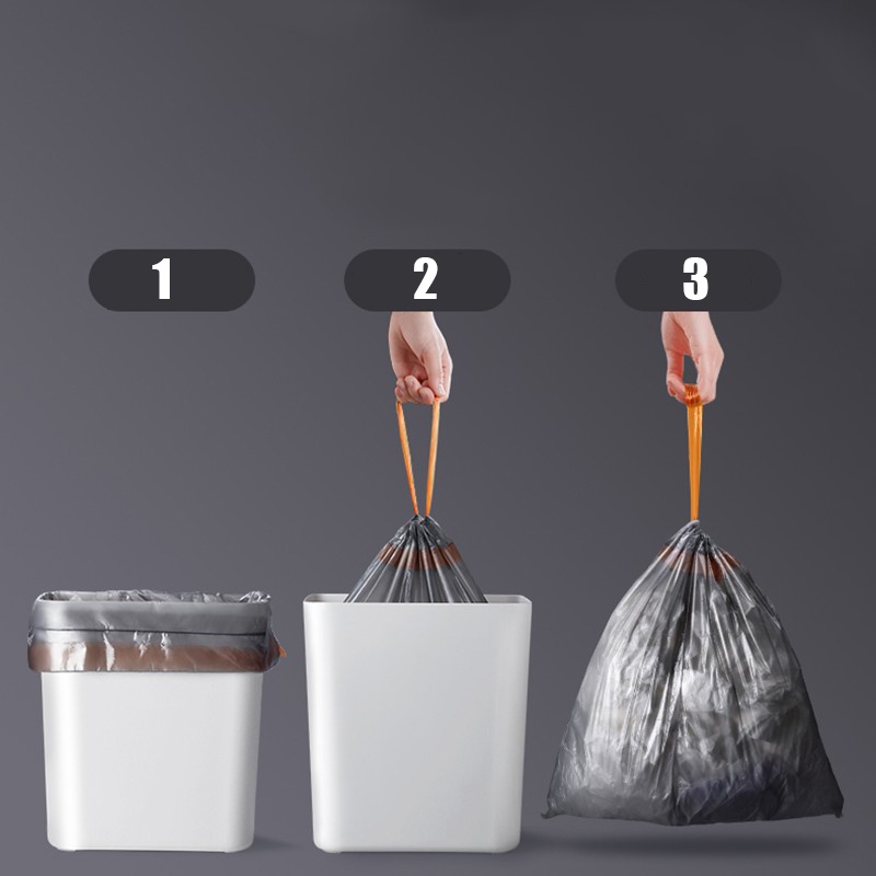 Túi Đựng Rác Tự Phân Huỷ Có Dây Rút  75 túi/5 cuộn -Túi Đựng Rác cho Thùng rác  xiaomi Joybos
