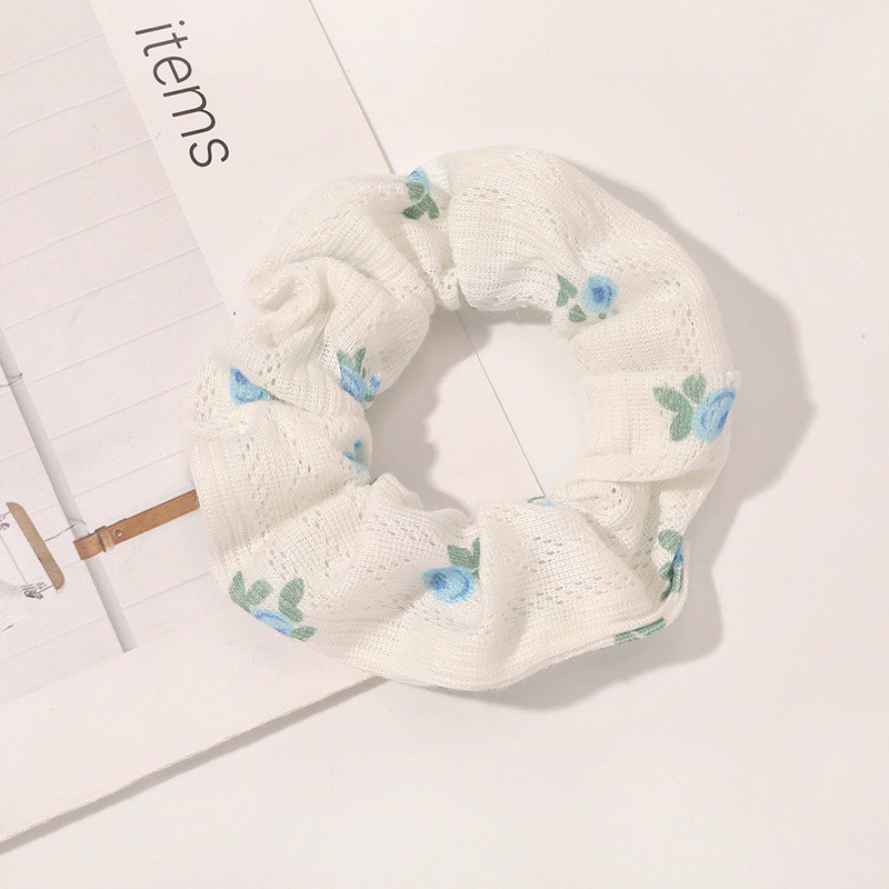 Dây Cột Tóc Co Giãn In Họa Tiết Hoa Ngọt Ngào Tươi Mới Cho Nữ