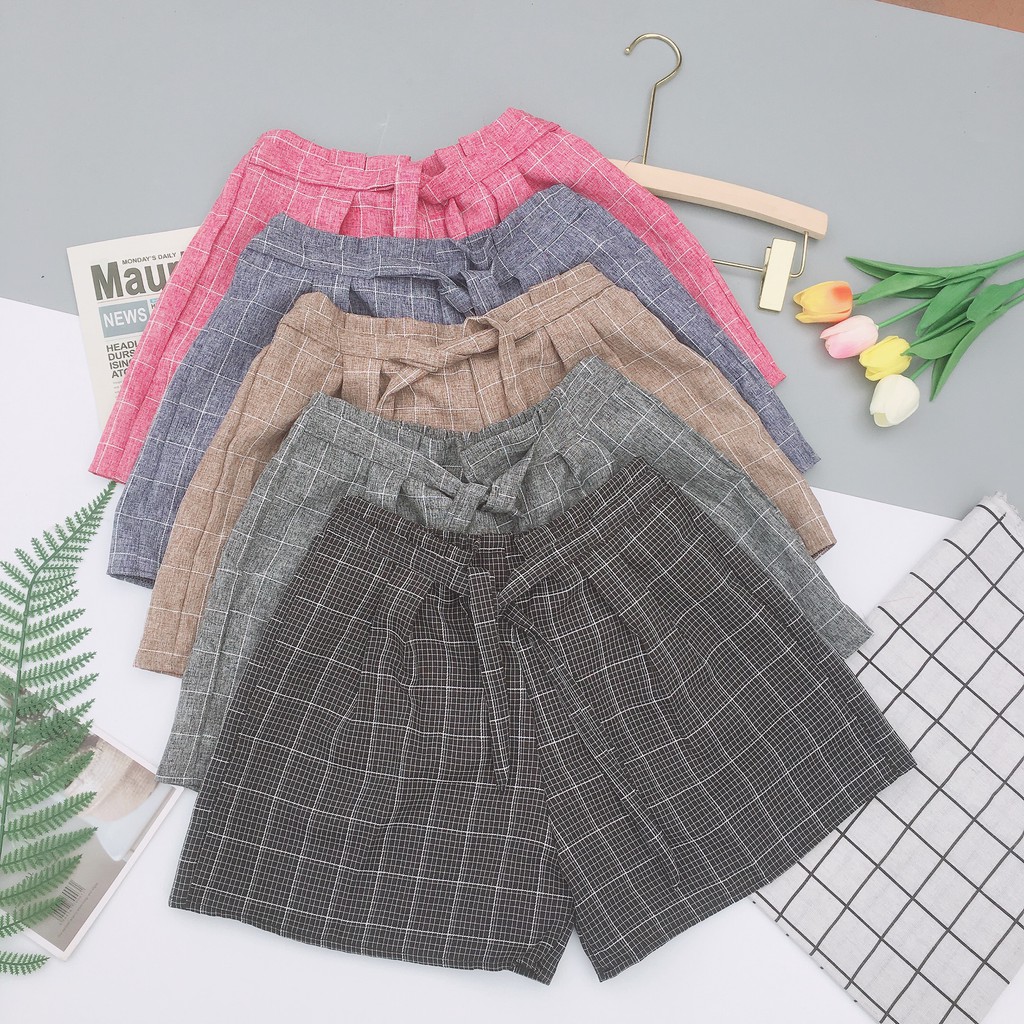 [🎁TẶNG QUÀ TRI ÂN][Form dưới 50kg] Quần đùi kẻ caro vải kaki nhiều màu