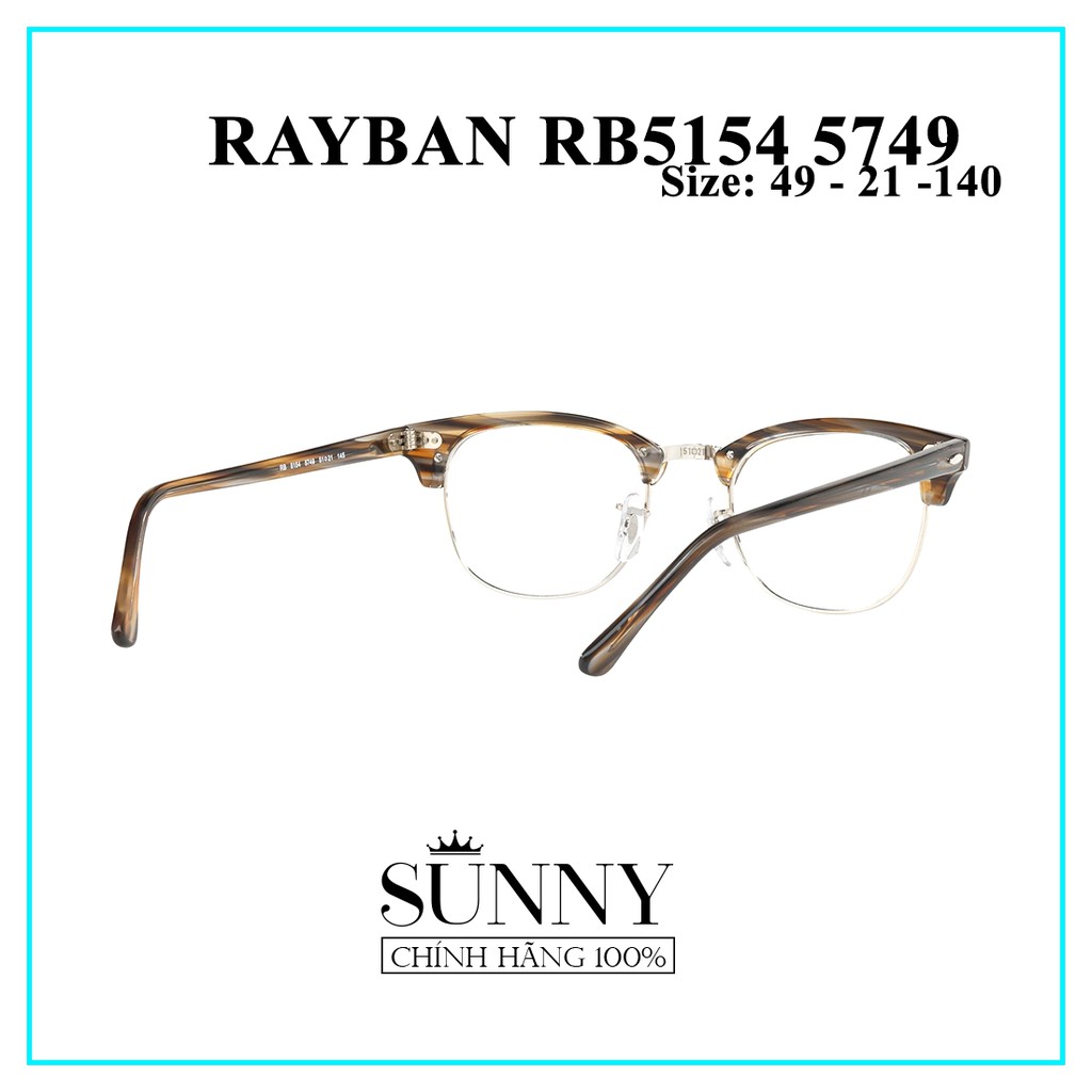 Gọng kính Rayban RB5154-5749 (sp chính hãng có tem thẻ bảo hành toàn quốc), thiết kế dễ đeo bảo vệ mắt