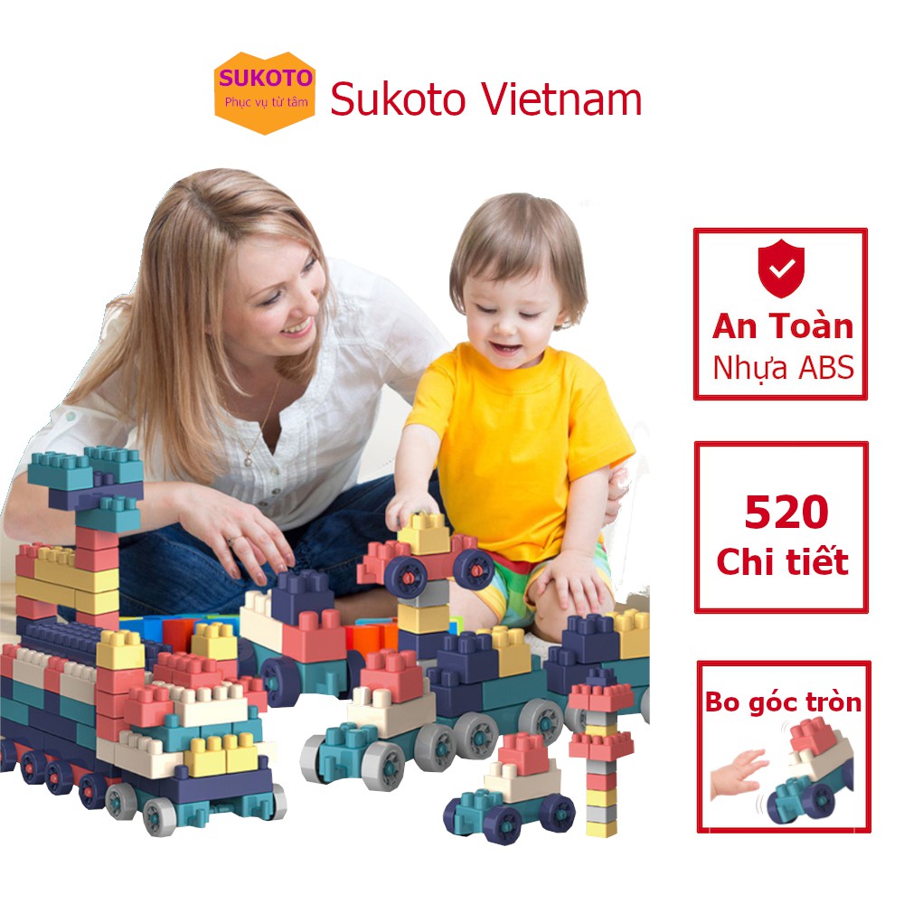 Xếp Hình Lego 520 Miếng - Giúp bé thoả sức sáng tạo, thông minh hơn