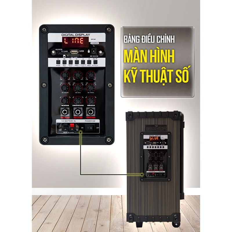 Loa Bluetooth Karaoke BD-9012 Việt Star Quốc Tế, bảo hành 12 tháng