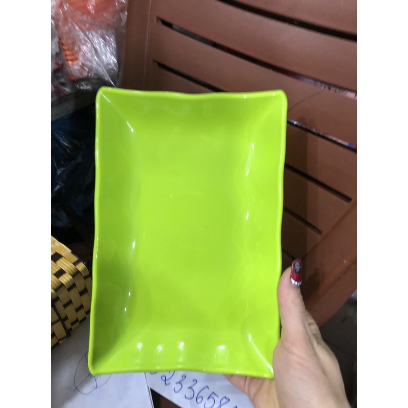 Đĩa  chữ nhật sz to xanh và đen