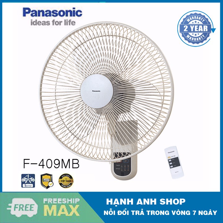 [ Hành Chính Hãng ] - Quạt treo tường Panasonic F-409MB / F-409MG (dó điều khiển từ xa) - Bảo hành 2 năm toàn quốc 5.0