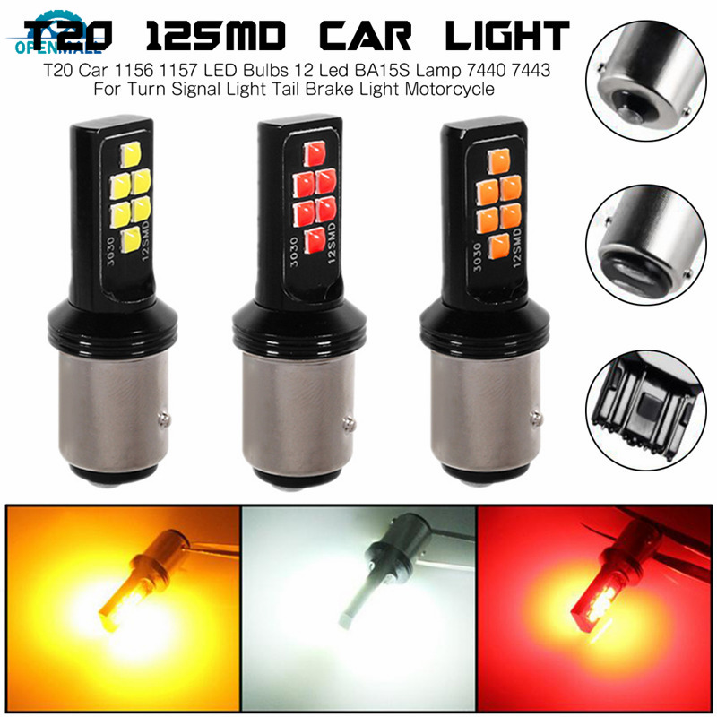Đèn Led Tín Hiệu Dm T20 1156 1157 12 Led Ba15S 7440 7443 Cho Xe Mô Tô