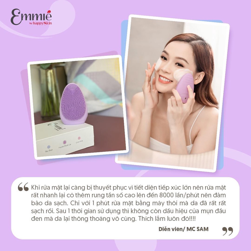 Máy Rửa Mặt Cho Mọi Loại Da Emmie By Happy Skin Premium Facial Cleansing Brush