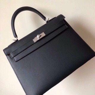 Túi HM hermes Kelly ESPON MÀU ĐEN size 25 tag bạc cao cấp