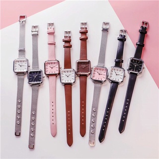ĐỒNG HỒ NỮ DÂY DA ULZZANG MẶT VUÔNG PHONG CÁCH HÀN QUỐC