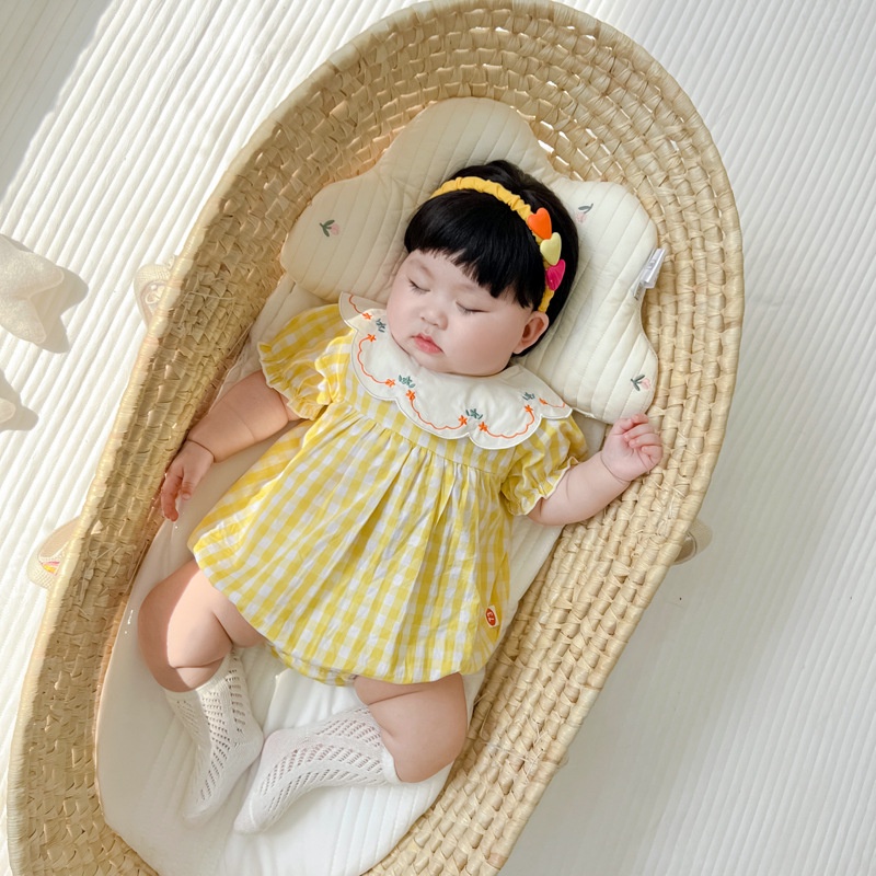 Áo Thun Tay Ngắn Cổ Cánh Hoa Dễ Thương Phong Cách Hàn Quốc Thời Trang Mùa Hè Cho Bé Gái