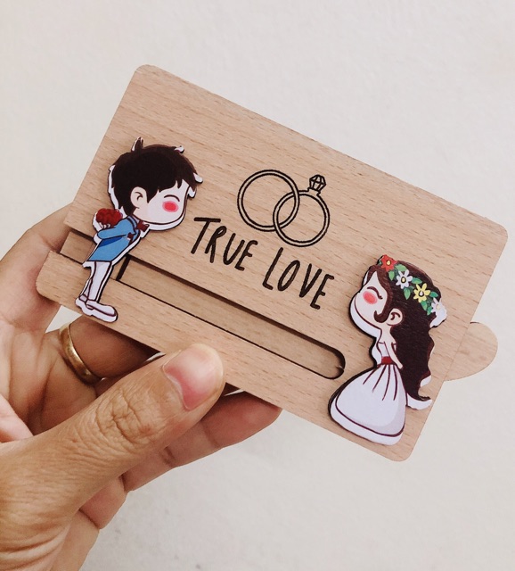Thiệp gỗ tình yêu siêu xinh