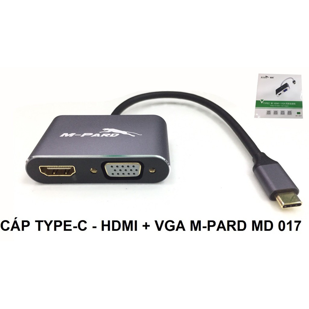 Cáp Chuyển TYPE C Ra HDMI Và VGA MD017