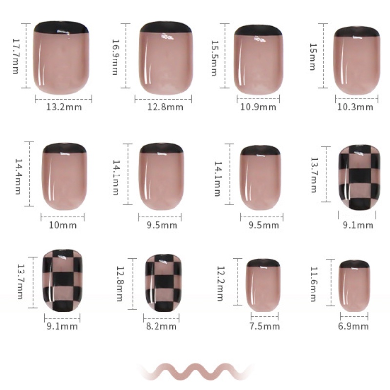 Móng Tay Giả Ngắn Có Thể Tháo Rời Phong Cách Pháp