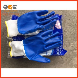COMBO 12 Đôi Găng Tay Bảo Hộ Phủ Sơn Xanh Hàng Đẹp