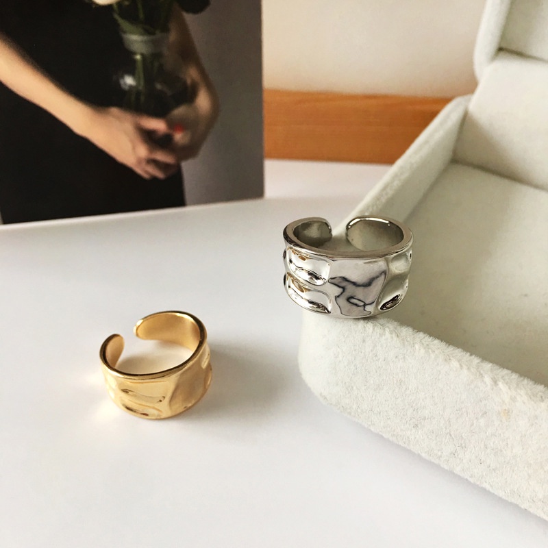 Nhẫn đeo ngón tay kim loại phong cách Âu Mỹ retro cá tính thời trang