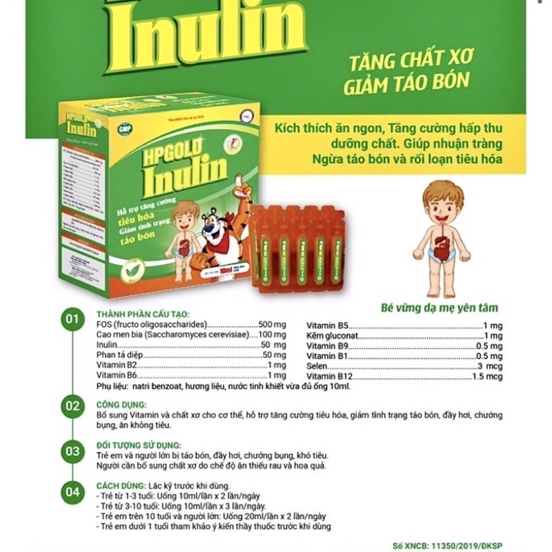 [20 ống] HP Gold Inulin tăng chất xơ, giảm táo bón hiệu quả