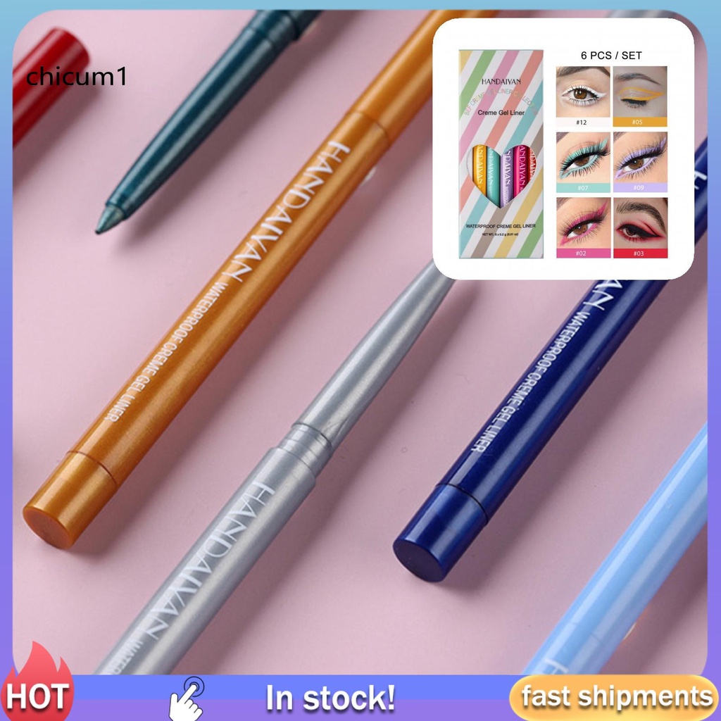 Set 6 gel kẻ mắt nhiều màu sắc thời trang
