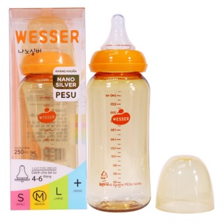 (MẪU MỚI) Bình sữa wesser Pesu 250ml