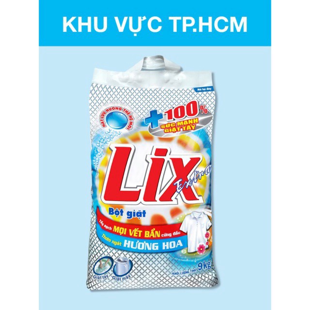 Bột Giặt Lix Extra hương hoa 9kg siêu tiết kiệm TẶNG nk032