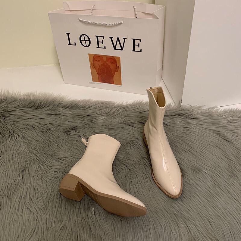 Boot cao bồi-loại da mềm-cổ ngắn-không đau chân