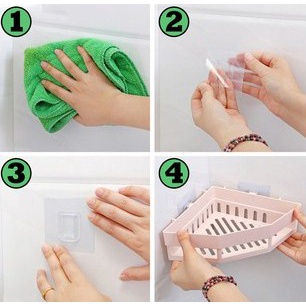 Kệ Nhà Tắm Nhựa Hình Tam Giác Dán Tường Chịu Lực Siêu Chắc, Kệ Góc Đựng Đồ Nhà Tắm, Nhà Bếp Đa Năng.
