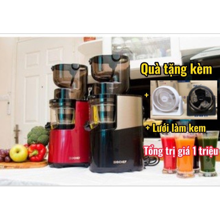 (Mã CHUTHI20 giảm 200K)Máy ép trái cây Biochef 666 (Tặng Quạt Thái Lan Hatari HT-PS20M1+Lưới làm kem)  - Hàng chính hãng