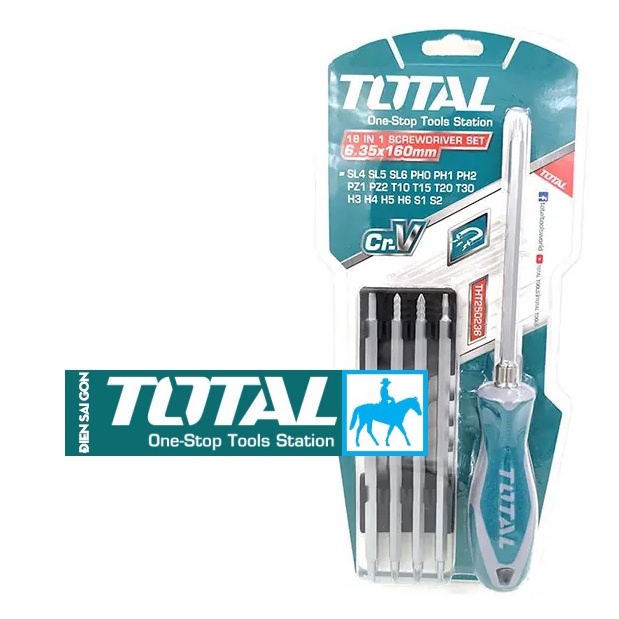 Bộ tua vít 18 đầu đa năng Thép CR-V Total THT250236
