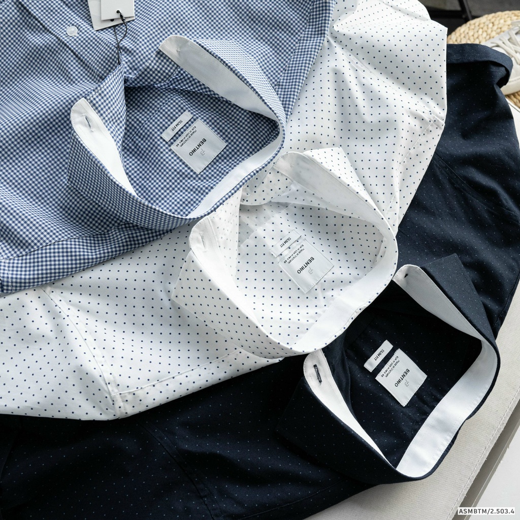 Áo sơ mi nam ngắn tay BT, form slimfit chất vải cotton thấm hút mồ hôi, Hàng VNXK