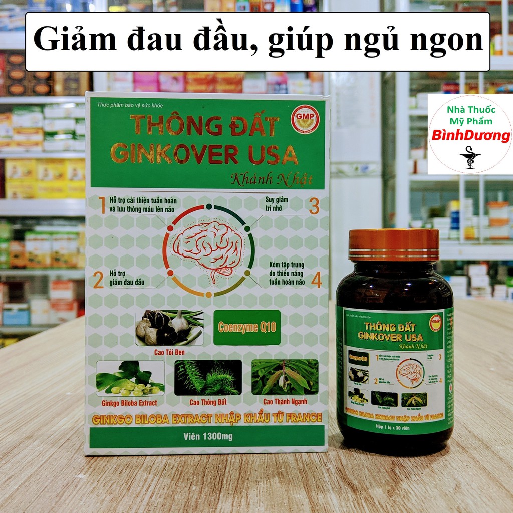 Thông Đất Ginkover USA - Lưu Thông Máu Lên Não, Giảm Đau Đầu, Chóng Mặt, Giúp Ngủ Ngon [CHÍNH HÃNG] - FreeShip