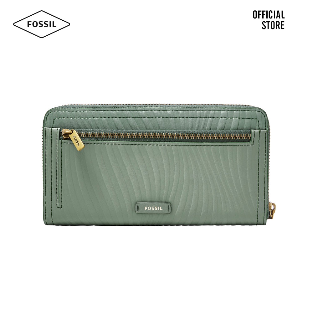 [Mã FARSBR447 giảm 12% tối đa 100K đơn 500K] Ví da nữ Fossil Logan Clutch SL6570343- xanh lá