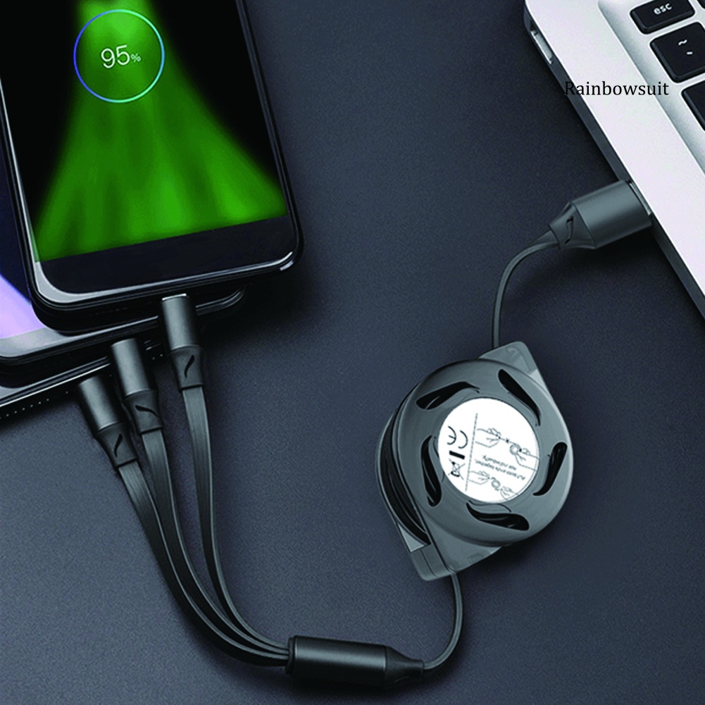 Dây Cáp Sạc RB Mini 3 Trong 1 Cho iPhone Type-C Android Micro USB