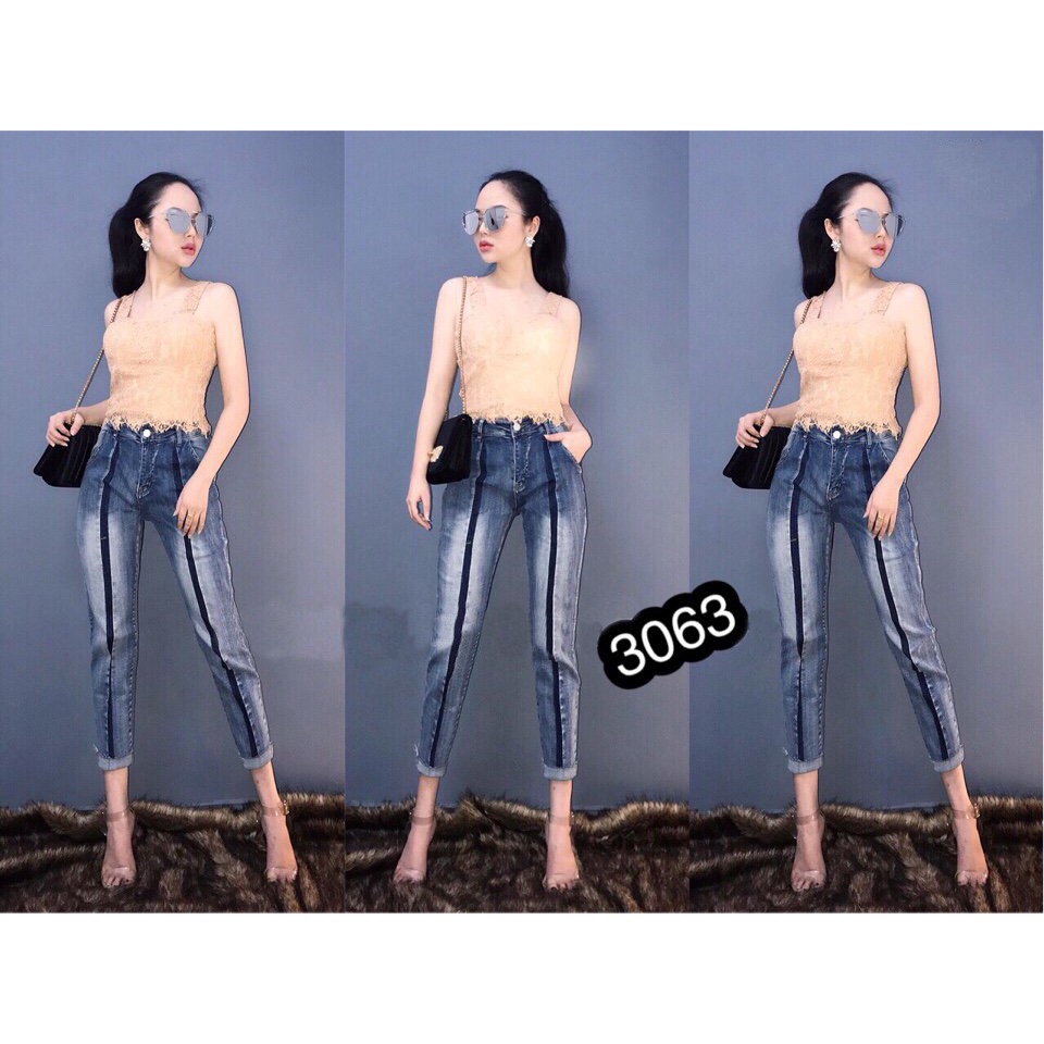 [FREESHIP 99K TOÀN QUỐC] Quần Jeans Nữ Phối Rách Cao Cấp OHS3063