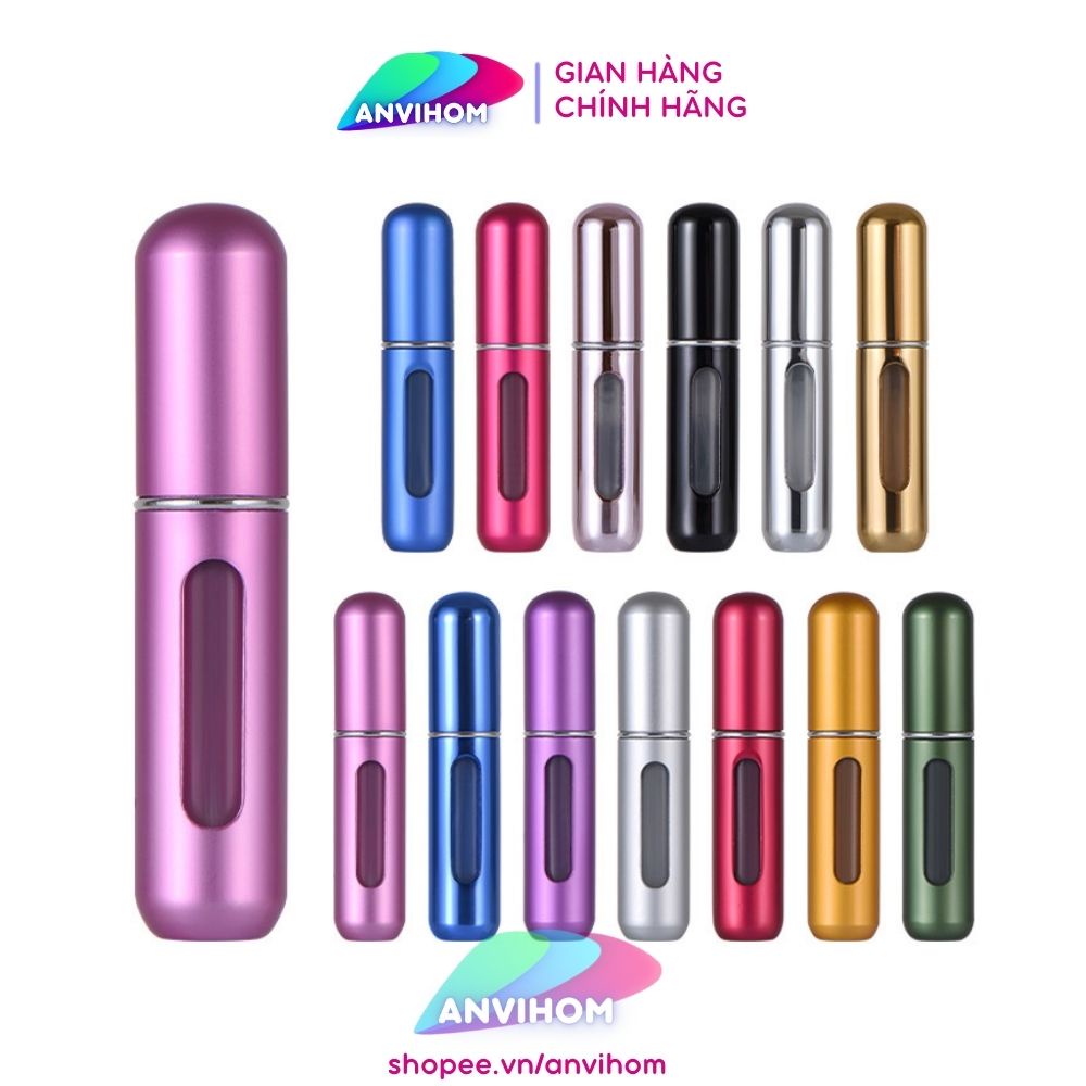 Chai chiết nước hoa tự động dạng xịt lọ 5ml sáng bóng lấp lánh + nhiều màu lựa chọn ANVIHOM