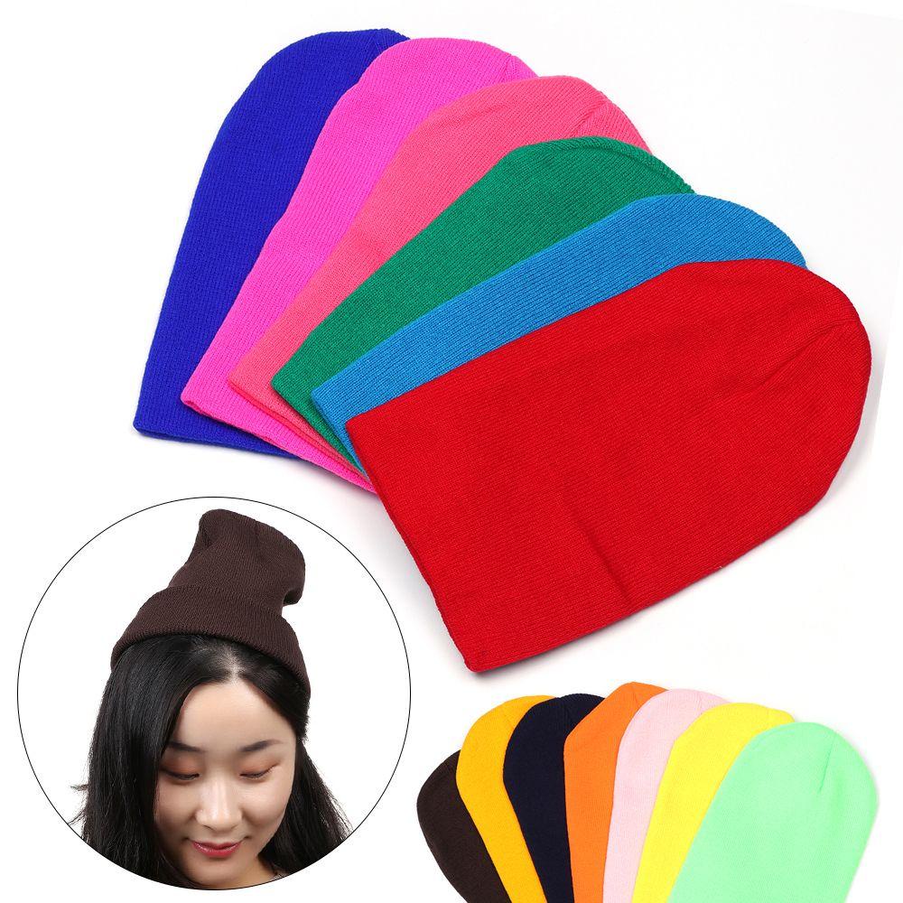 Mũ Len Unisex Co Giãn Màu Sắc Ngọt Ngào Thời Trang Thu Đông
