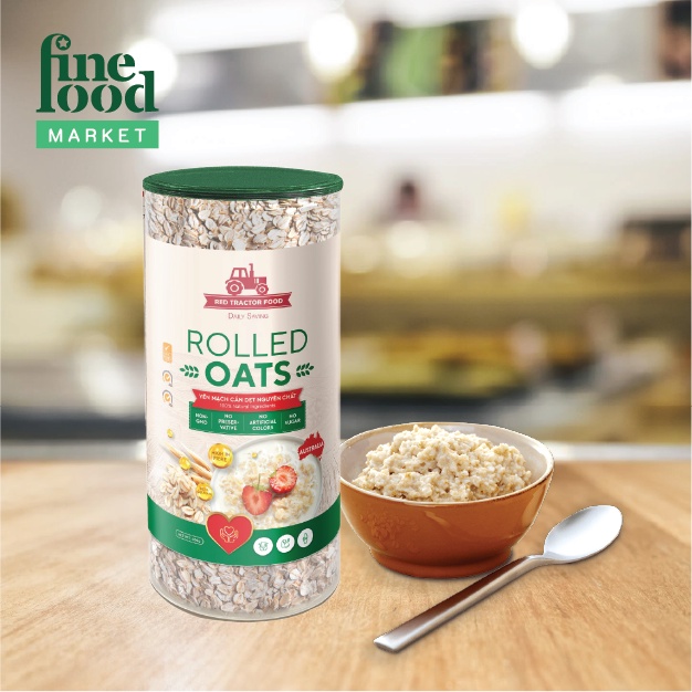 Combo 2 hũ yến mạch cán dẹt nguyên hạt Red Tractor Foods 400gr + 1 hũ yến mạch giàu Omega 3 500gr