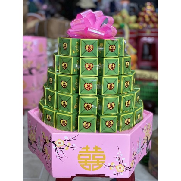 Combo 100c Hộp Phu Thê-Hộp đựng bánh phu thê in chữ
