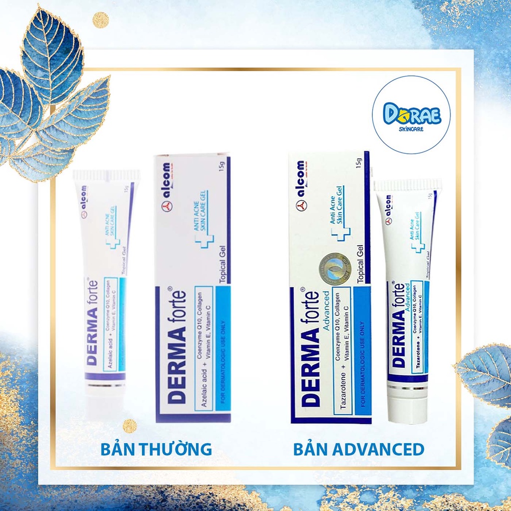 ✅[ Giảm mụn cấp tốc] Gel Giảm Mụn Trứng Cá, Ngừa Thâm, Mờ Sẹo, Dưỡng Da Derma Forte Gel 15g