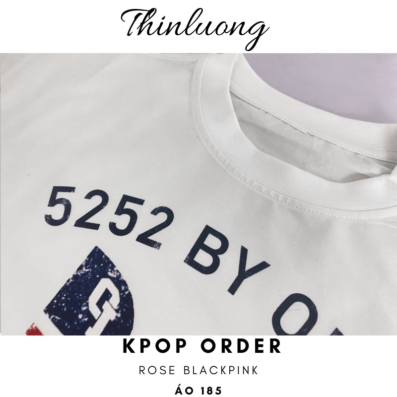 (Sẵn )Áo thun trắng dáng croptop in hình giống Rose Blackpink