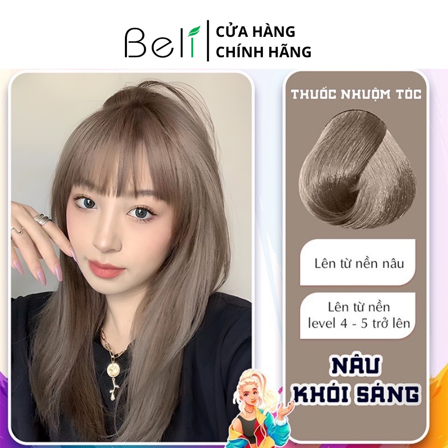 Thuốc Nhuộm Tóc KOOLPRO Màu NÂU KHÓI SÁNG Không Tẩy Tuýp 100g -Beli Official Store