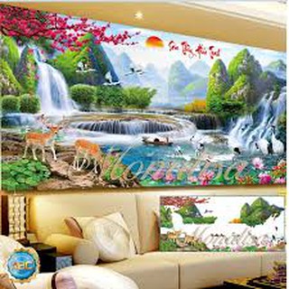 Tranh đính đá sơn thủy hữu tình - y8077